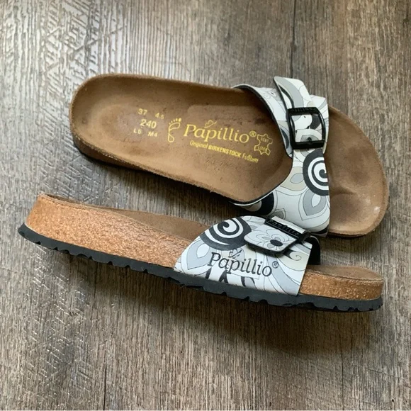 Original Birkenstock Papillio Birko-Floral gray white Size 37 and women’s 6 - Picture 6 of 6